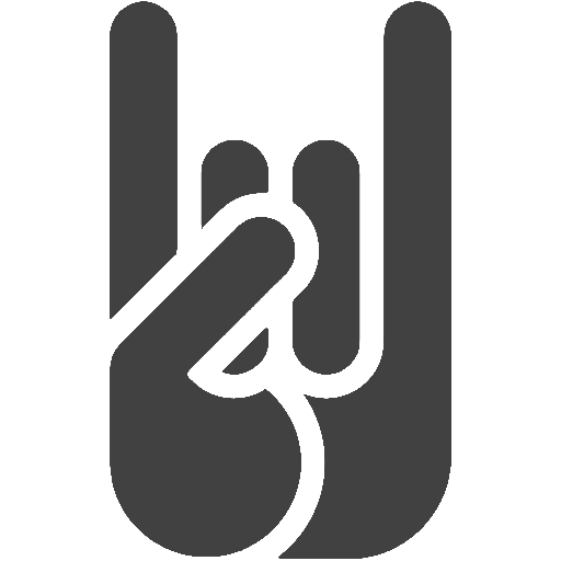 das logo, die ikone des felsens, die hand, logo rock, die symbole des rock'n roll
