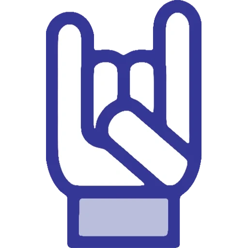símbolo de roca, icono de cabra de rock, manos del concierto del icono, icono de rock and roll, icono índice dedo arriba