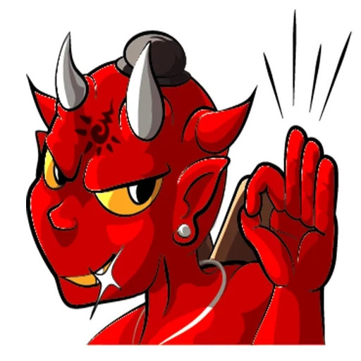 diable, démon, diable, diable rouge, stickle red devil