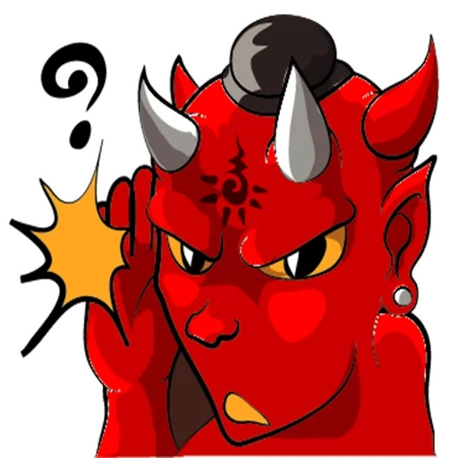 demon, satan, red devil, the devil is cartoony, stickle red devil