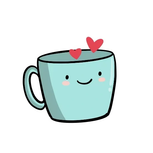 una tazza, caffè carino, schizzi da tè, cerchi carini, disegno carino