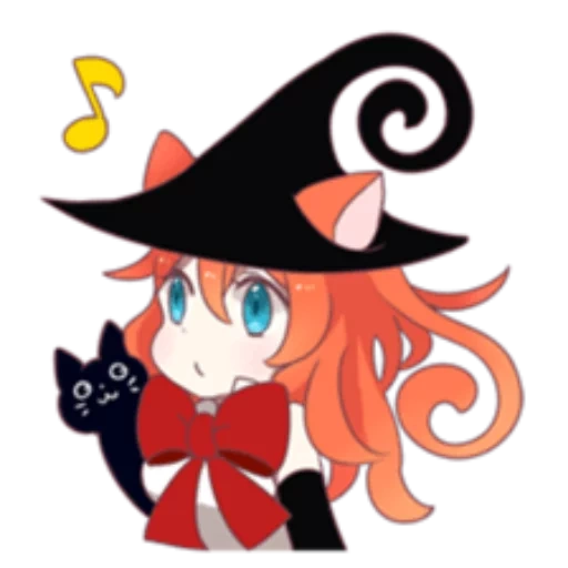 bruxa, bruxa de anime, remake de gato mágico, halloween de bruxa de anime