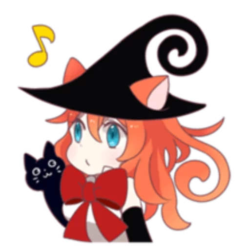 sorcière, sorcière d'anime, remake de chat magique, anime sorcière halloween