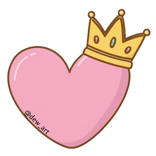 корона, корона любви, розовая корона, корона мультяшная, розовое сердце короной