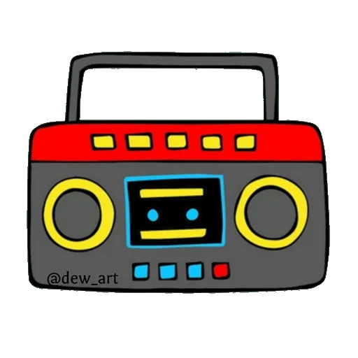 radio, ретро магнитофон, магнитофон мульт, магнитофон рисунок, ретро магнитофон постер