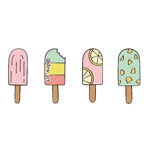 лд мороженое, милое мороженое, эскимо мороженое, векторное мороженое иллюстратор, рисунки срисовки лёгкие милые мороженое