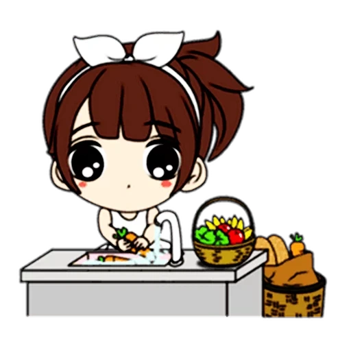 la parete rossa, la figura, kotori minami chibi, simpatica figura di chibi, anime chibi girl coffee