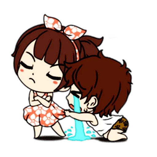 chibi, anime, the pairs are cute, drawings of couples