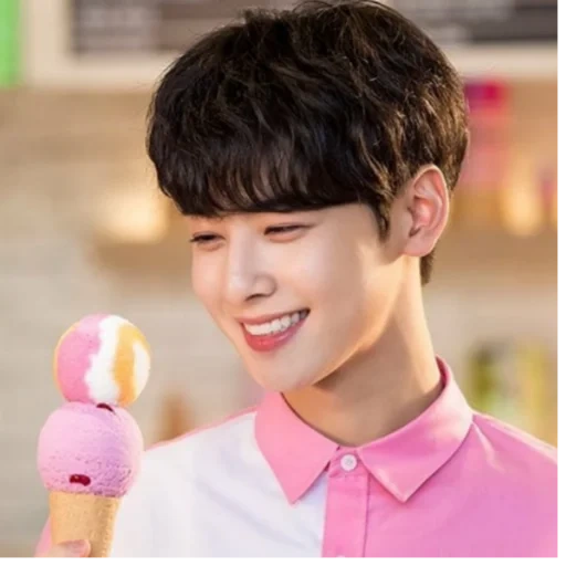 chaun wooo, atores coreanos, atores coreanos com sorvete