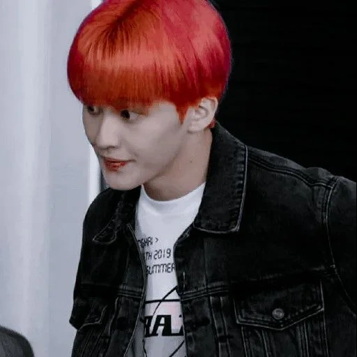 asia, taehyung, jungkook bts, anak laki laki bangtan, rambut merah taehyung