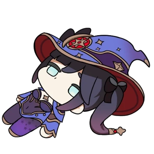 chibi, anime chibi, fantasia de anime, personagens de anime, mona genshin chibi