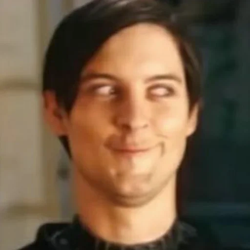 toby maguire, toby maguire meme, the cunning toby maguire, toby maguire smiles, toby maguire mem smile