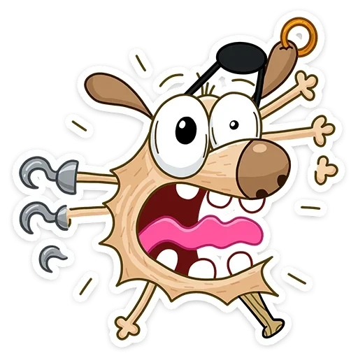 dickie, cartoon dog, a timid dog, diggie's magnet, cartoon mad dog