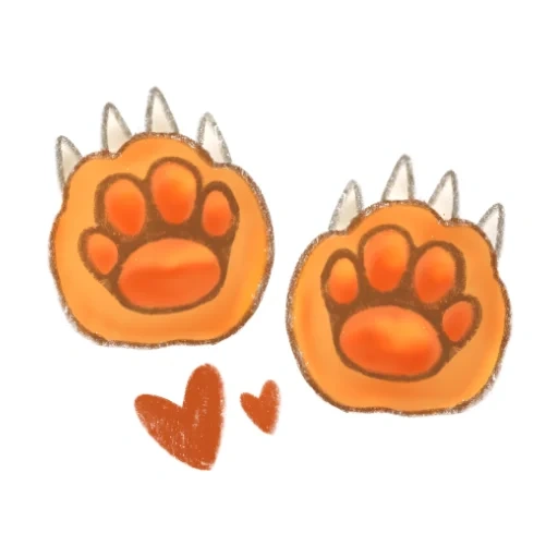 patas de gato, impressão da pata, patas laranja, entrega de zotovars, fox paw print