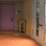 kamar, di dalam, latar belakang koridor, batas kamar, pintu latar belakang anime