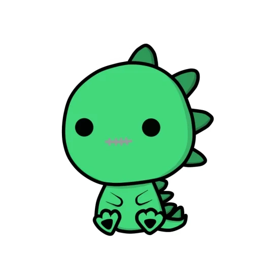 dinosaurians, kawaii dinosaur, lovely drawings sketches, sweet green dinosaur