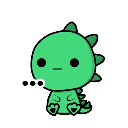 kawaii srisovka, dinosaure kawaii, beaux dessins de dessins, dinosaure vert doux