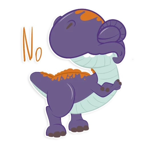 dino, dino angel sticker, purple character