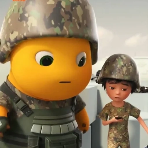 militar, caricatura, nueva caricatura, animación de guerra, trama de goma