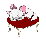 un gatto, kitty marie, disegno del gattino, aristocratici gatti, cartoon per gatti addormentato