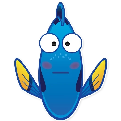 рыбка дори, эмодзи немо, голубая рыбка