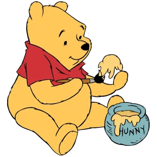 winnie the pooh, winnie pooh honey, winnie the fluff è seduto, winnie the fluff of disney, the walt disney company