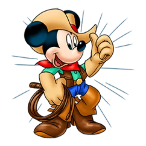 mickey mouse, héroes de mickey mouse, cowboy de mickey mouse, mickey mouse es alegre, personajes de mickey mouse