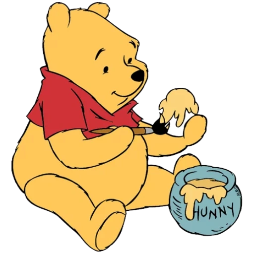 ursinho pooh, ursinho pooh, winnie pooh querida, winnie o cotão está sentado, winnie pooh disney come mel