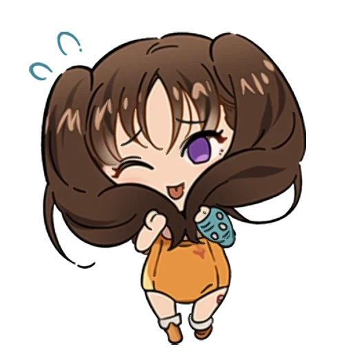 chibi, imagen, dibujos de anime, personajes de anime, diana chibi siete pecados mortales