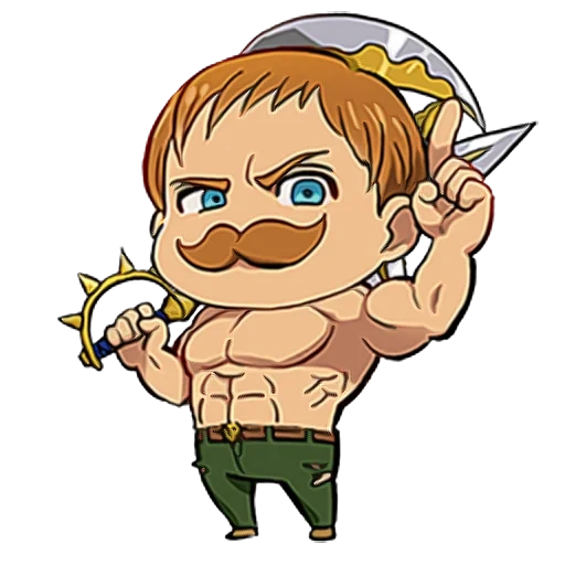 escanor, escanor chibi, sette peccati mortali, escanor sette mortali, sette peccati mortali chibi escanor