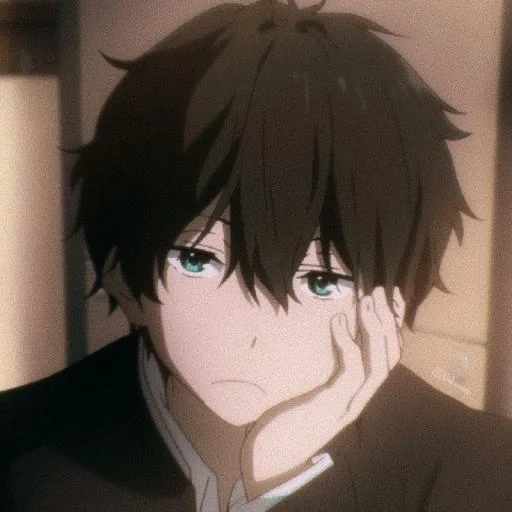 рисунок, парни аниме, хотаро орэки, аниме hyouka, oreki houtarou