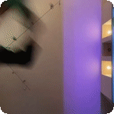 интерьер, неоновый цвет, неоновая кухня, комната неоновая, стеклянная стена