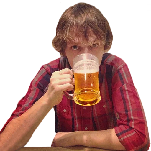 пиво, пивная, мальчик, стакан пива, довольный кружкой пива