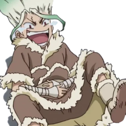 dr stone, personnages d'anime, dr stone chibi, anime dr stone, visage du dr stone senka