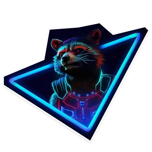 cat, neon raccoon, galactic guardian raccoon, guardians of the galaxy part ii, the avengers infinite war