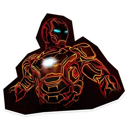 manusia besi, neon iron man, iron man marvel, avengers war of infinity, neon iron man marvel