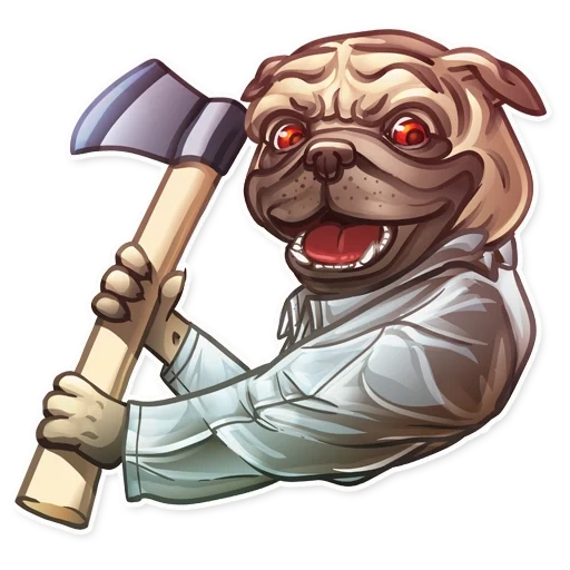 pug, mops art, power power pug, cartone animato