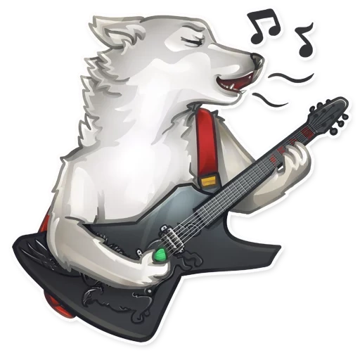 guitar wolf, волк гитарой