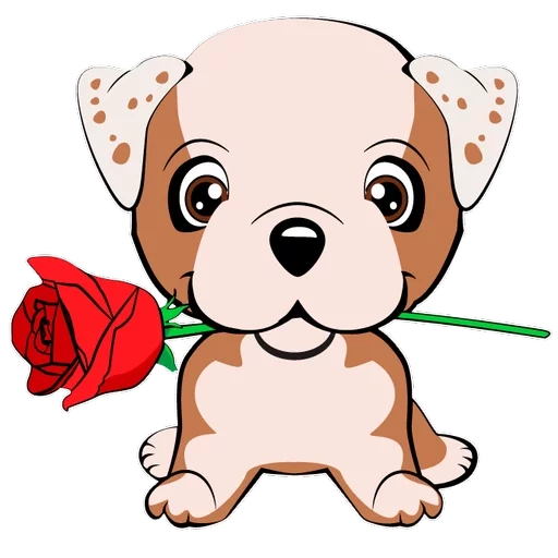 puppy, dogs, puppies, cute puppy drawing, cartoon puppy flower
