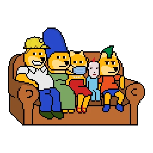 the simpsons, simpsons of the sofa, simpsons vector, simpsons pixel's game, simpsons springfield family
