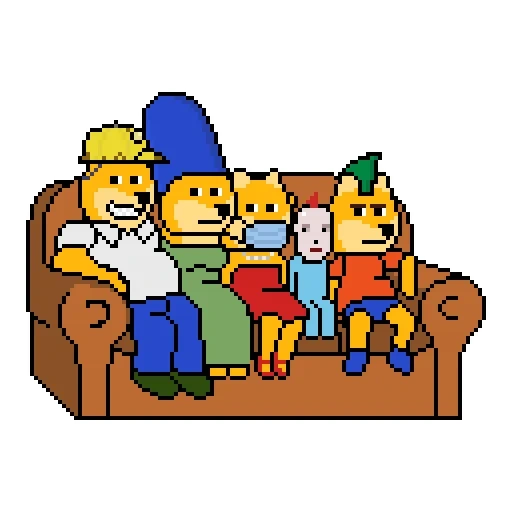 die simpsons, simpsons des sofas, simpsons vektor, simpsons pixels spiel, simpsons springfield familie