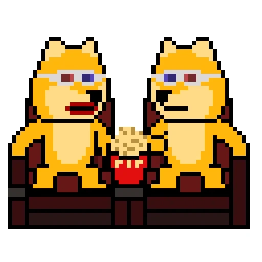 arte dei pixel, pixel dorje, pixel fox, arte pixel scoiattolo, dog pixel art