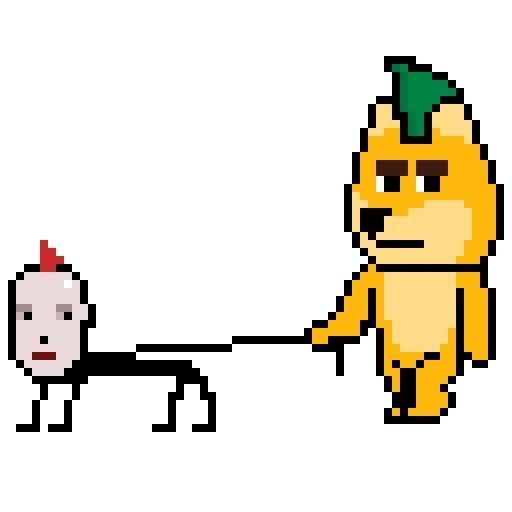 pixel art, seni pixel rubah, seni pixel rubah, pixel dog, seni pixel anjing