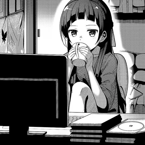 agotamiento, anime, imagen, manga de anime, chica anime
