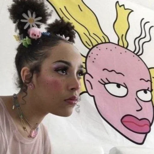 young woman, doja cat, art, studio room, celebrity makeup