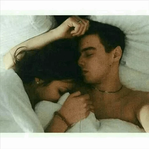 young man, a pair, lovely couple, lovers affection, couple bed selfie