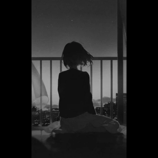 sad anime, sade cartoon girl, scared to be lonely, kokoronashi acoustic version