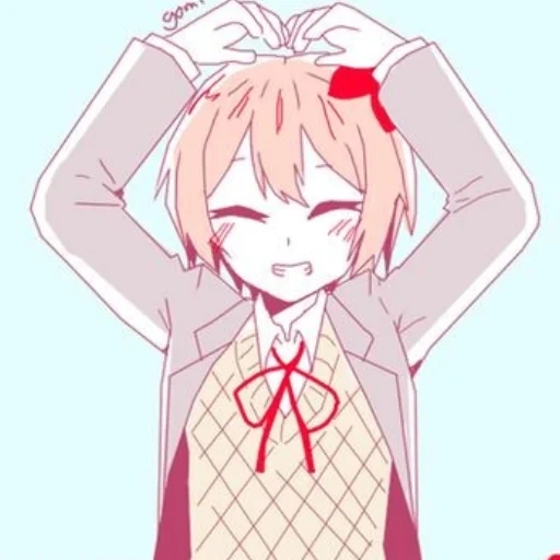 ddlc, saiori, natsuki, ddlc headpat, anime drawings