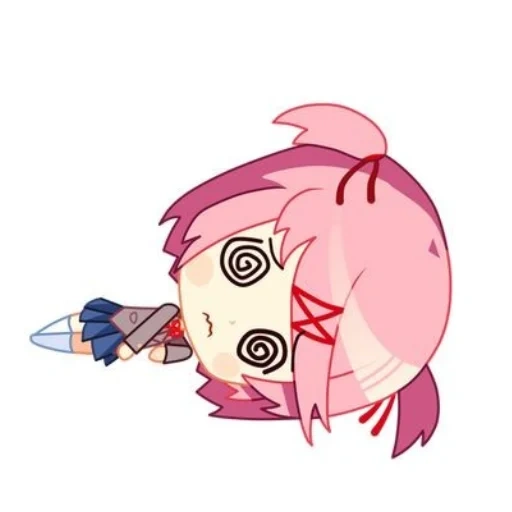 natsuki chibi, ddlc chibi natsuki, natsuki ddlk chibi, ddlk natsuki chibi, doki doki literaturclub chibi natsuki