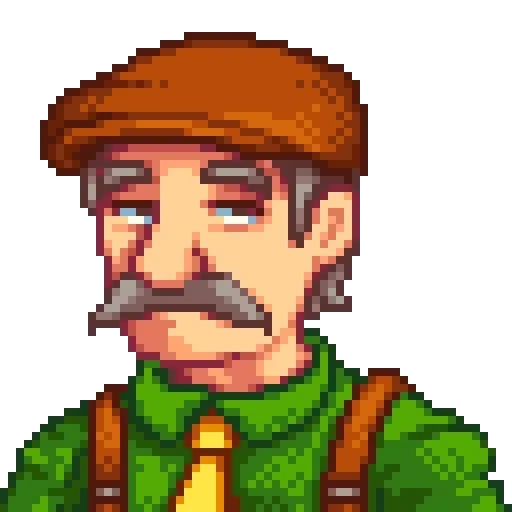 lembah stardew, stardew valley farm, stardew valley wiki, karakter stardew valley, dc burgers portarit mod stardew valley